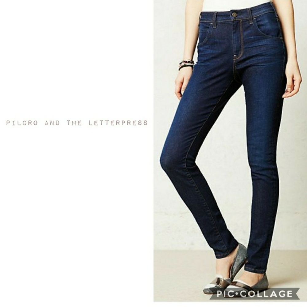 Pilcro from Anthro Superscript skinny jeans dark